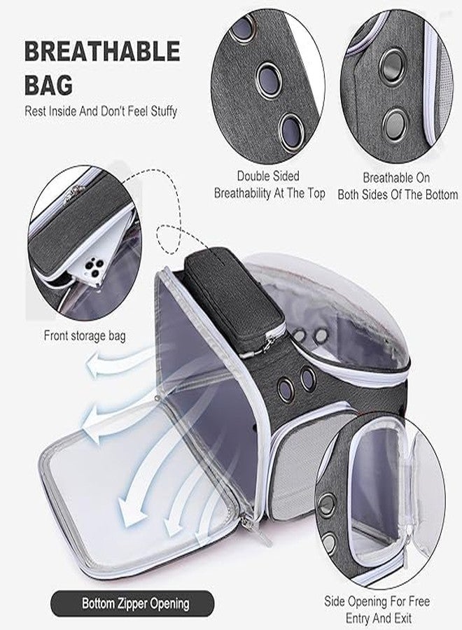 KEYOZA حقيبة ظهر كيوزا لحمل القطط، حقيبة ظهر صغيرة لحمل الكلاب الصغيرة والمتوسطة الحجم والقطط، حقيبة ظهر لحمل الحيوانات الأليفة على شكل كبسولة فضائية، حقيبة ظهر للمشي لمسافات طويلة، حقيبة سفر، رمادي - Image 5